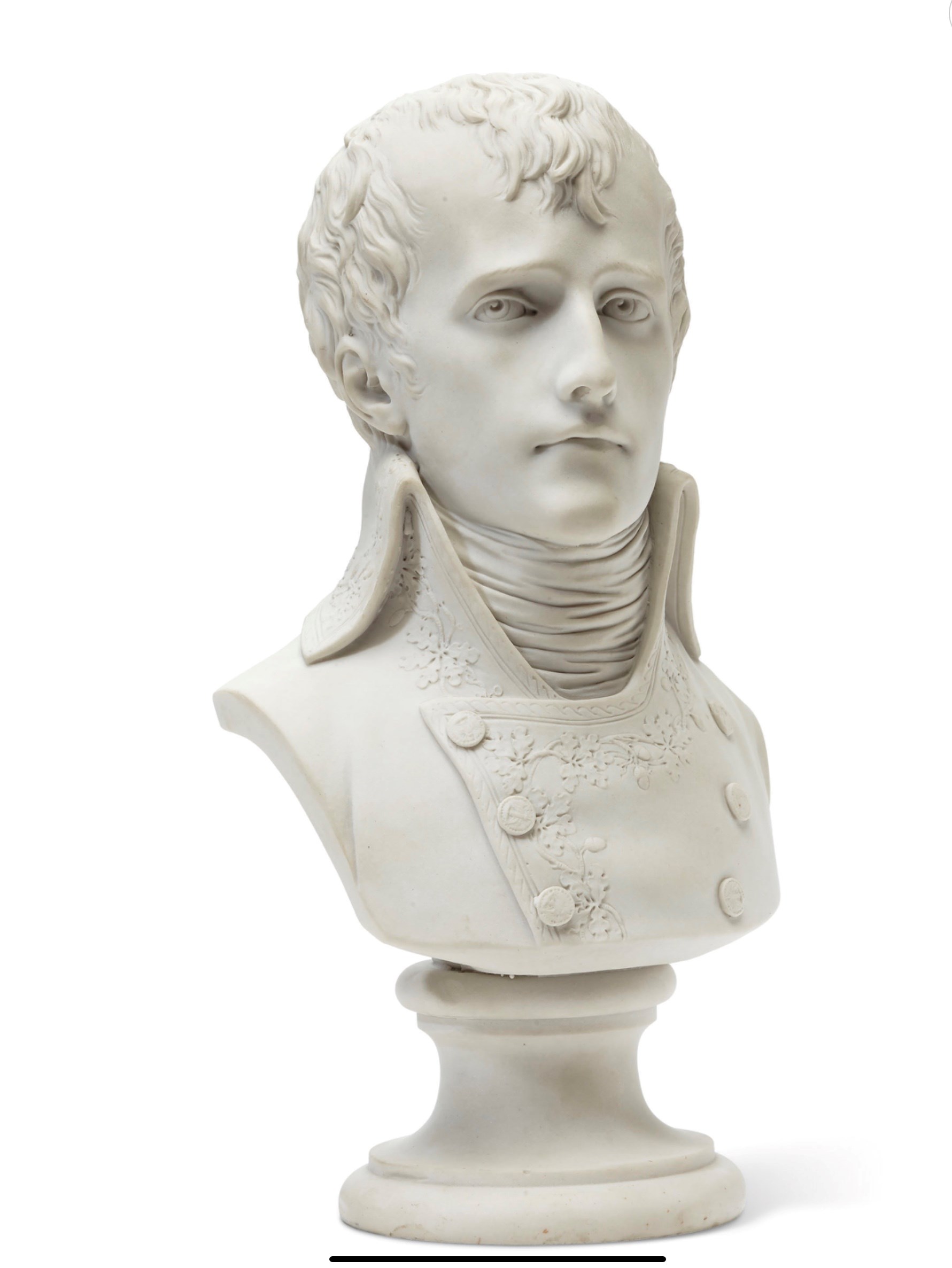 French bisque bust of Napoleon Bonaparte with blue Sèvres base